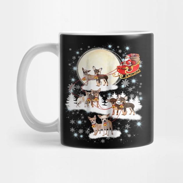 Cute Chihuahua Xmas Chihuahua Sled Santa Dog by Barnard